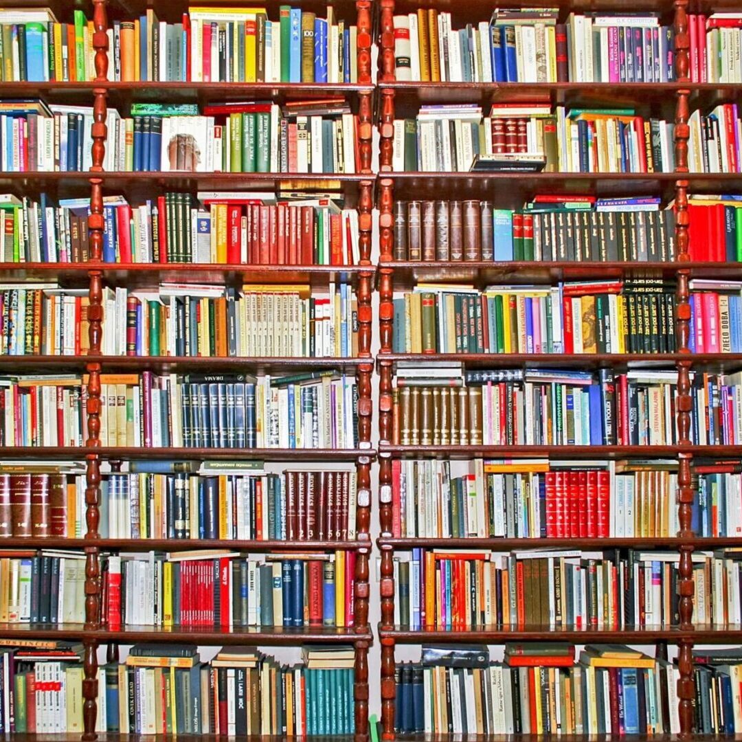 A large library filled with lots of books.